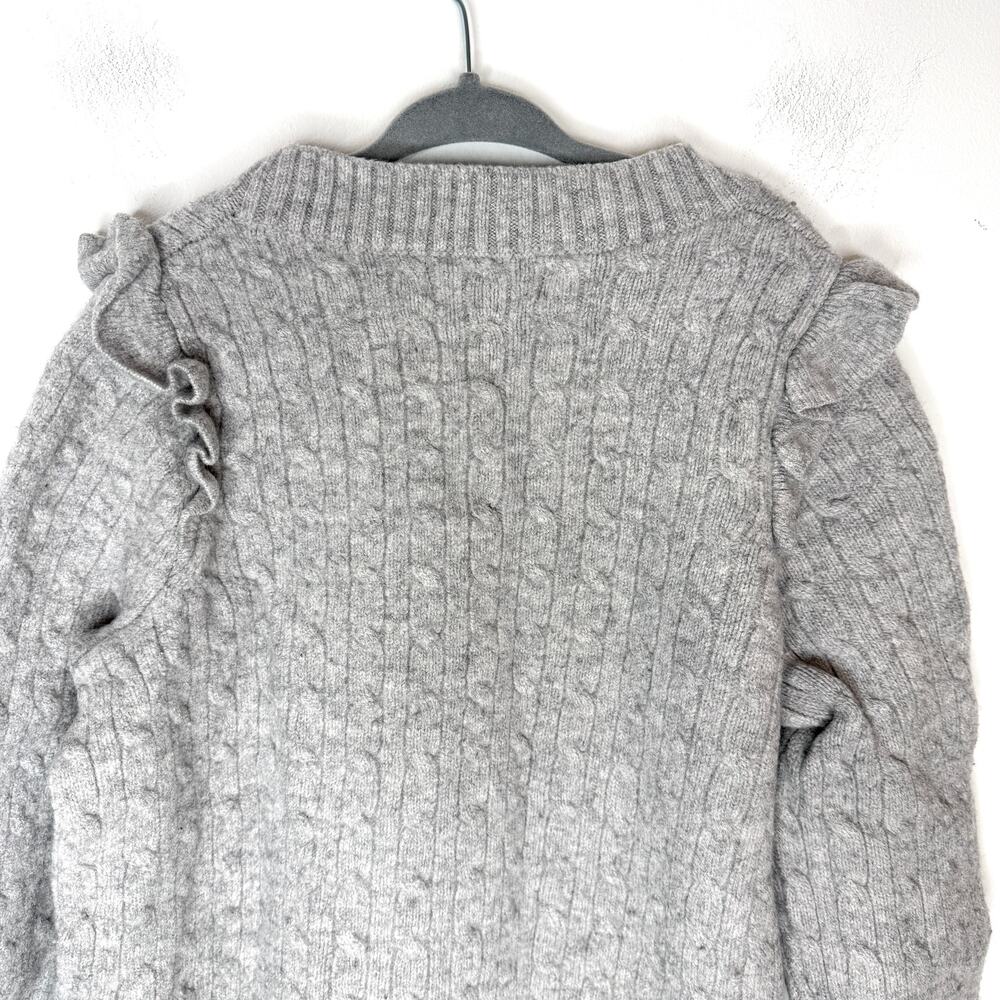 HATCH Merino Wool Ruffle Audrey Maternity SHRUNKEN Sweater In Gray Size XS - Picture 7 of 10